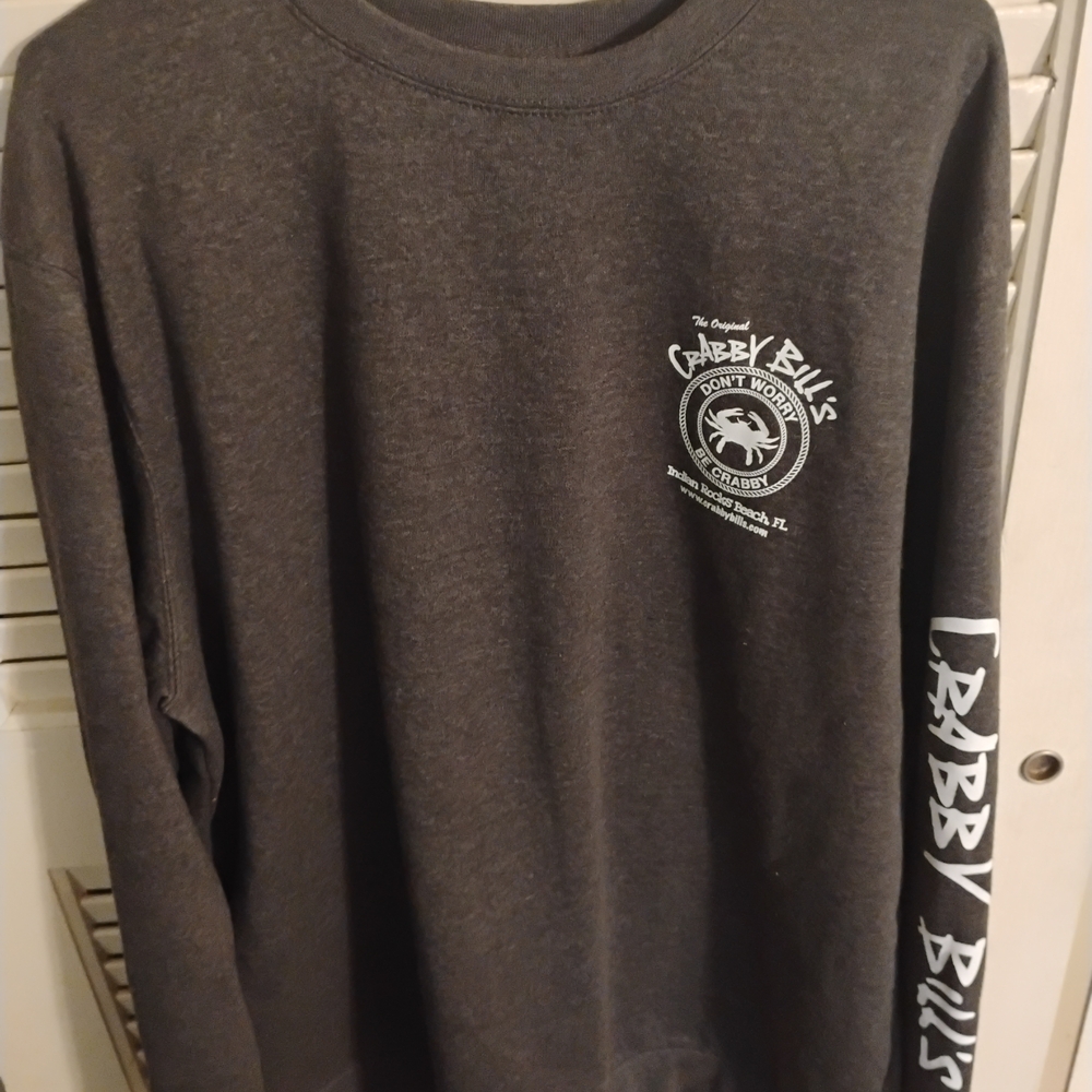 Men's Dark Gray Long-Sleeve Logo Sweater